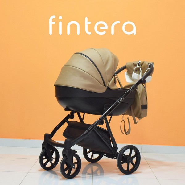 Продукт Fintera City - Бебешка количка 3 в 1, Еко кожа + Чанта, Дъждобран, Комарник, Поставка за чаша, Зимни ръкавици, Постелка за преповиване - 0 - BG Hlapeta