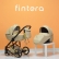 Fintera Royal - Бебешка количка 2 в 1, Еко кожа + Чанта, Дъждобран, Комарник, Поставка за чаша