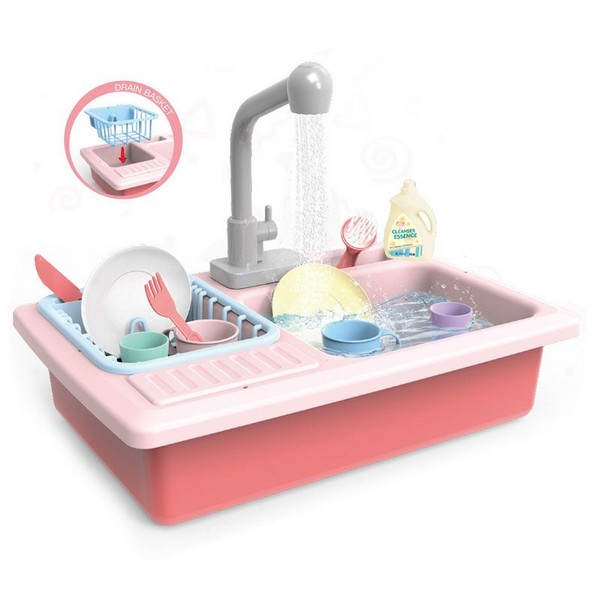 Продукт RTOYS - Детска мивка с течаща вода с аксесоари, 12 части - 0 - BG Hlapeta