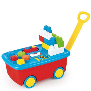 DOLU My first trolley - Конструктор със сортер, в количка за дърпане