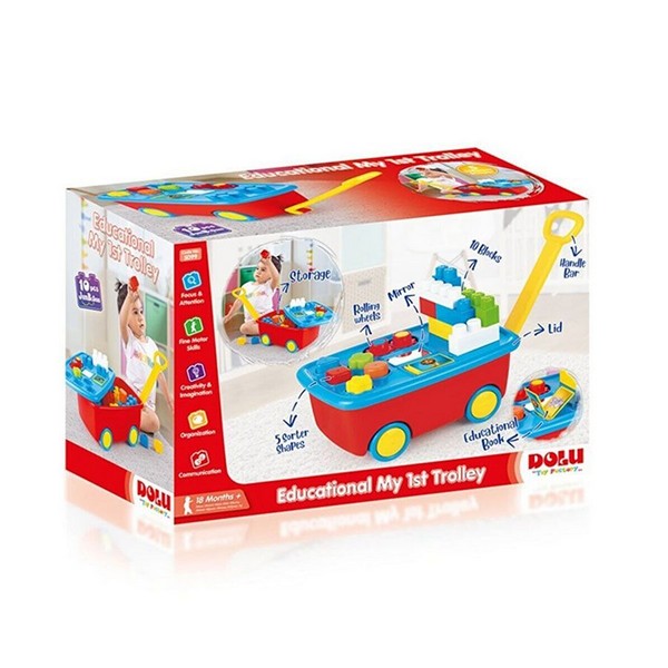 Продукт DOLU My first trolley - Конструктор със сортер, в количка за дърпане - 0 - BG Hlapeta