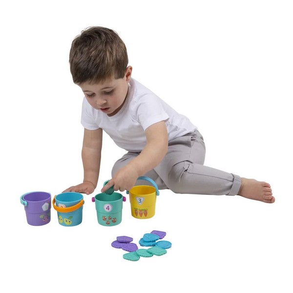 Продукт Playgro Кофички с жетони за броене и сортиране от серията +LEARN за деца 12-36м - Активна играчка - 0 - BG Hlapeta