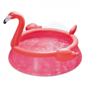 Poly Group Фламинго - Басейн с надуваем борд без филтър помпа