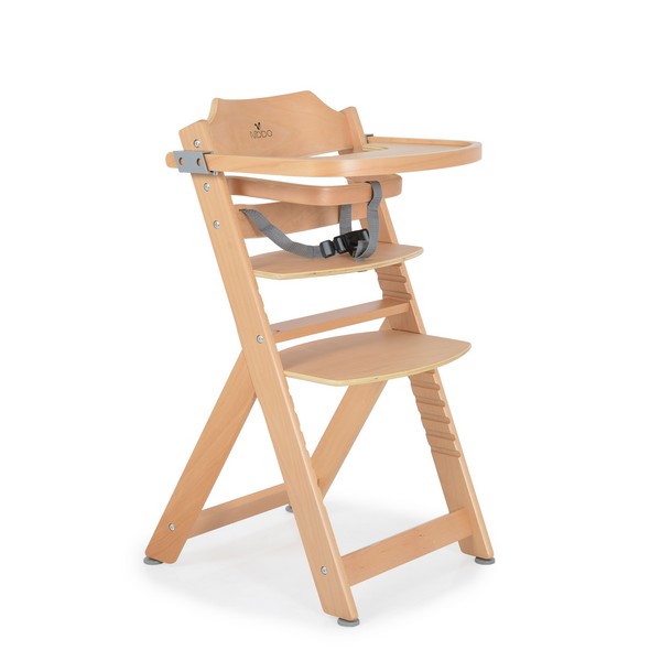 Продукт Cangaroo Nibbo - Дървен стол за хранене 2в1 натурален - 0 - BG Hlapeta
