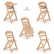Cangaroo Nibbo - Дървен стол за хранене 2в1 натурален 3