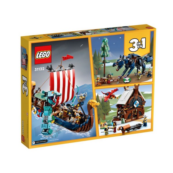 Продукт LEGO Creator 3в1 Viking Ship and the Midgard Serpent Викингски кораб и Змията на Мидгард - Конструктор - 0 - BG Hlapeta