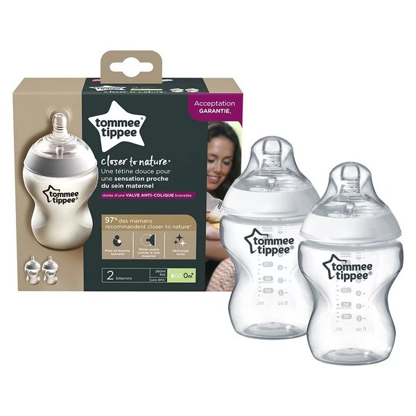 Продукт Tommee Tippee - Шише за хранене Easi-Vent 260ml 0m+ 2 бр./оп. - 0 - BG Hlapeta