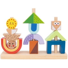 Tooky Toy - Дървена игра със сенки, за подреждане и нанизване