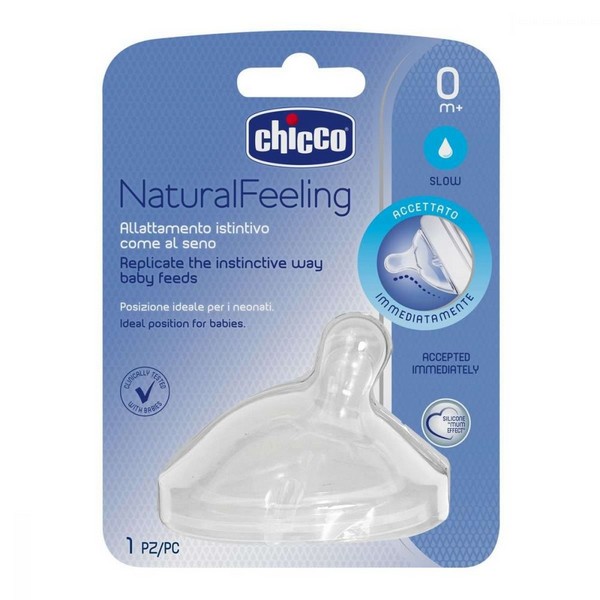 Продукт CHICCO - Биберон за хранене Natural Feeling, една капка, 1 бр, 0м+ - 0 - BG Hlapeta