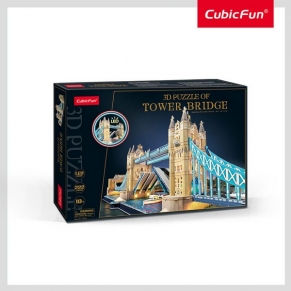 CubicFun - Пъзел 3D Tower Bridge 222ч. Отварящ се с LED светлини