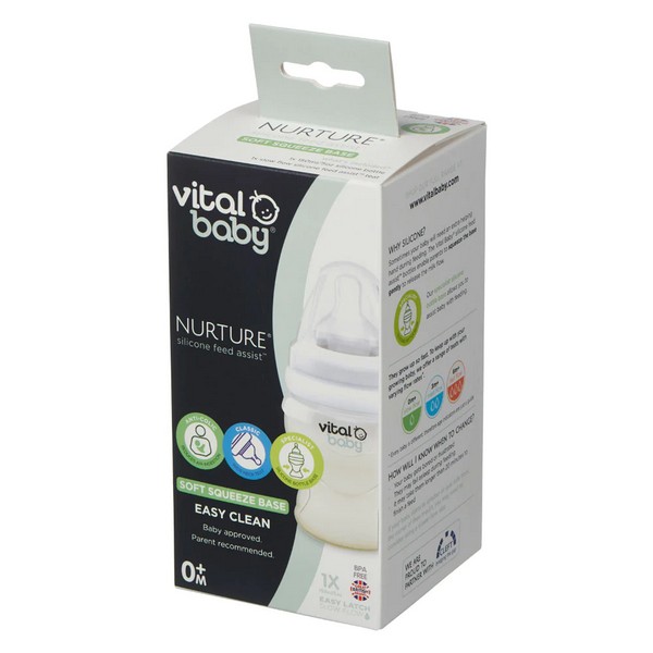 Продукт Vital Baby - Силиконово шише за подпомагане на храненето Anti-Colic 150 мл. 0+ - 0 - BG Hlapeta