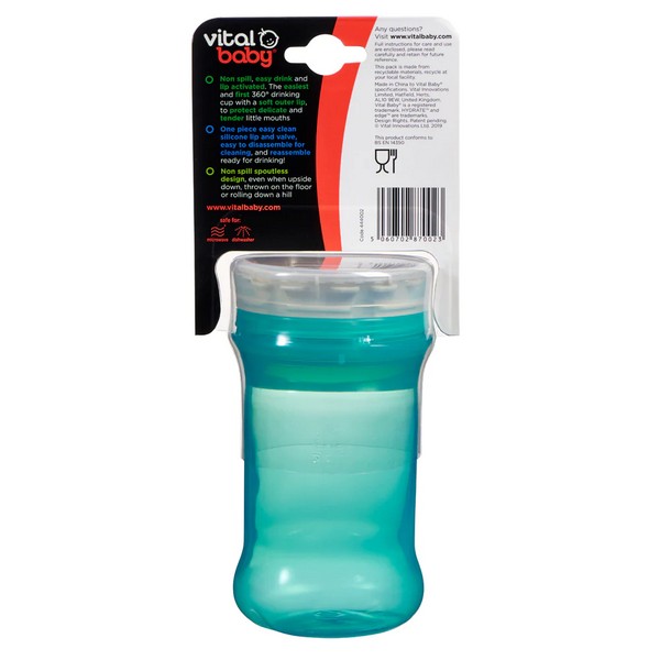Продукт Vital Baby - Неразливаща се чаша с мек силиконов ръб за отпиване 360° - 0 - BG Hlapeta