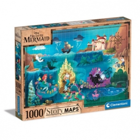 CLEMENTONI - Пъзел Disney Story Maps The Little Mermaid 1000ч. 