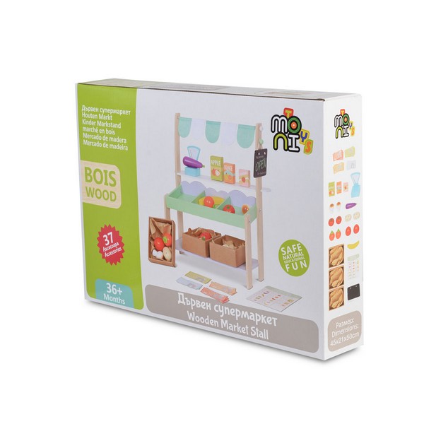 Продукт Moni Toys - Дървен Супермаркет с продукти 4425 - 0 - BG Hlapeta