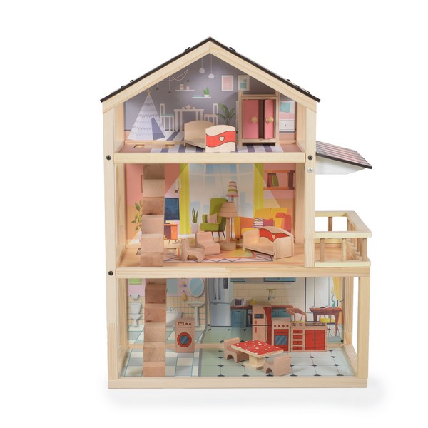 Продукт Moni toys NINA - Дървена къща за кукли - 0 - BG Hlapeta