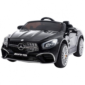 Акумулаторен кола Licensed  Mercedes Benz SL65 AMG V2 12V,MP3, MP4, функция за люлеене, с меки гуми с кожена седалка