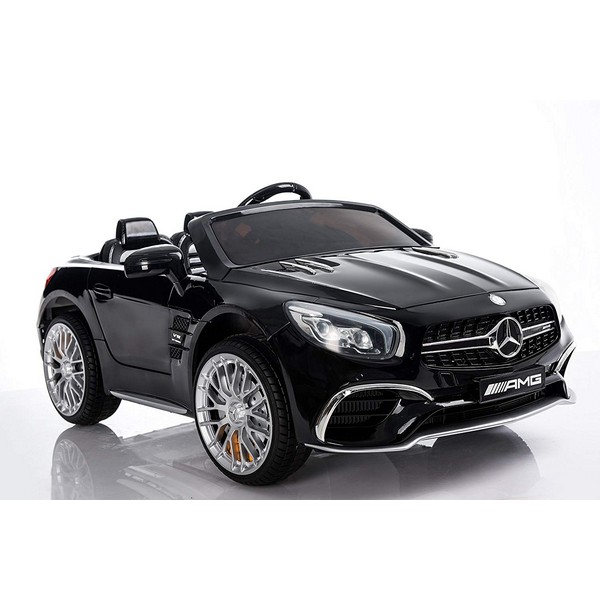 Продукт Акумулаторен кола Licensed  Mercedes Benz SL65 AMG V2 12V,MP3, MP4, функция за люлеене, с меки гуми с кожена седалка - 0 - BG Hlapeta