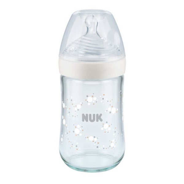 Продукт NUK NATURE SENSE Temperature Control - Стъклено шише 240мл. със силиконов биберон р-р M Softer - 0 - BG Hlapeta