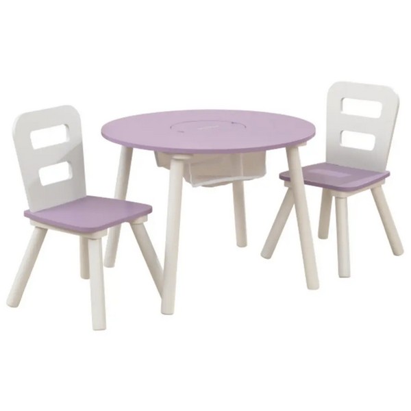 Продукт KidKraft Lavender Round Storage Table & 2 Chair Set - Комплект маса с два стола - 0 - BG Hlapeta