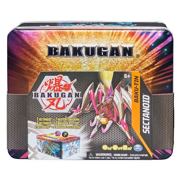 Продукт Spin Master Bakugan Baku-Tin, Sectanoid Premium, с изненада - Комплект с топчета в метална кутия за съхранение - 0 - BG Hlapeta