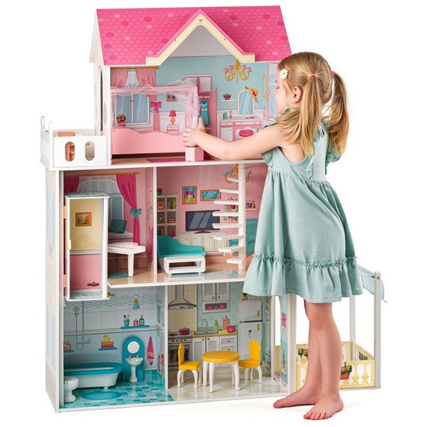 Продукт Woodyland Малибу - Розова къща за кукли, с асансьор - 0 - BG Hlapeta