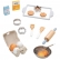 Lelin Toys - Комплект за печене с дървени продукти и аксесоари