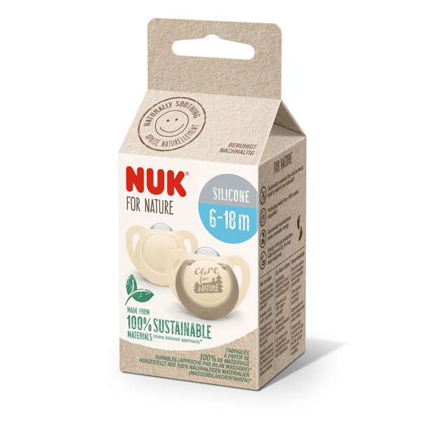 Продукт NUK NATURE - Биберон залъгалка силикон 6-18 мес. 2бр. - 0 - BG Hlapeta