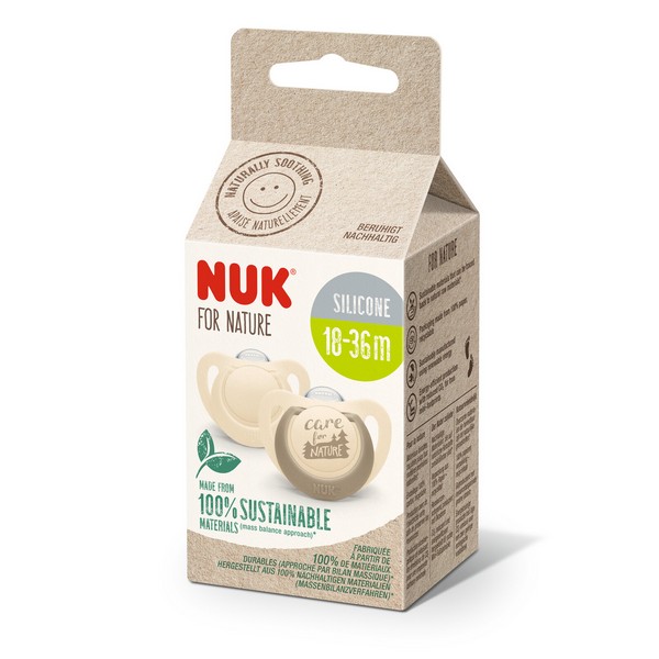 Продукт NUK NATURE - Биберон залъгалка силикон 18-36 мес. 2бр. - 0 - BG Hlapeta