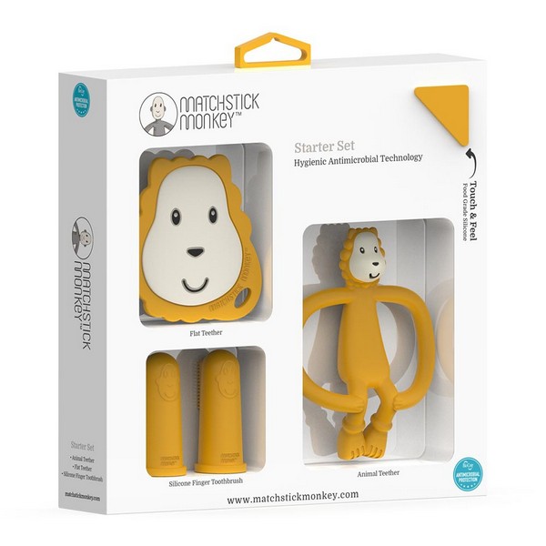 Продукт Matchstick Monkey - Teething Starter Set комплект силиконови чесалки с антимикробна технология - 0 - BG Hlapeta