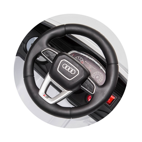 Продукт Акумулаторна кола AUDI RS Q8 12V, меки гуми кожена седалка - 0 - BG Hlapeta