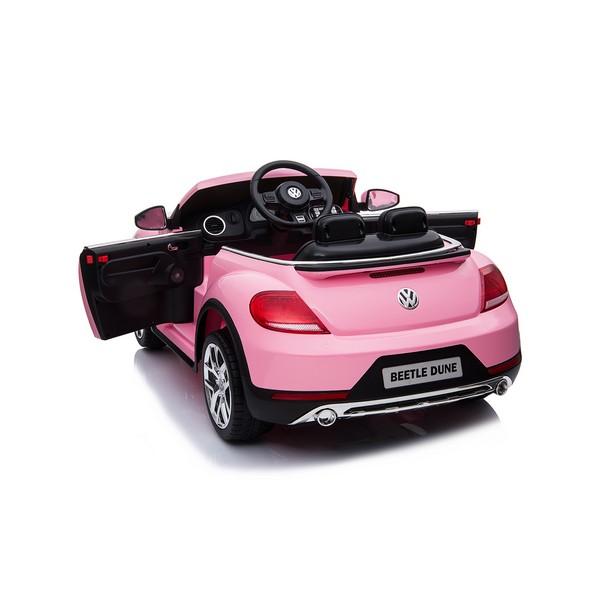 Продукт Акумулаторна кола licensed Volkswagen Beetle 12V с меки гуми и кожена седалка - 0 - BG Hlapeta