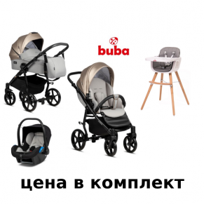 Промо пакет Buba Karina - Бебешка количка 3в1 + столче за хранене