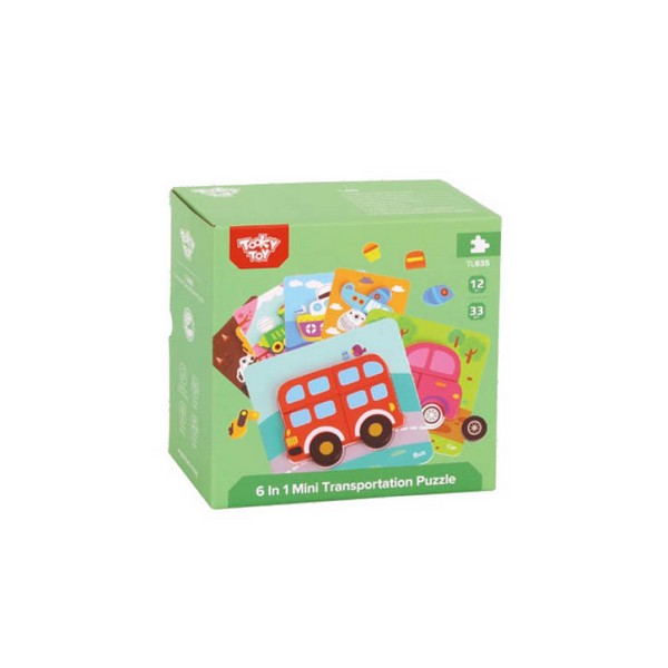 Продукт Tooky toy Transportation - Дървен 3D пъзел 6в1 - 0 - BG Hlapeta