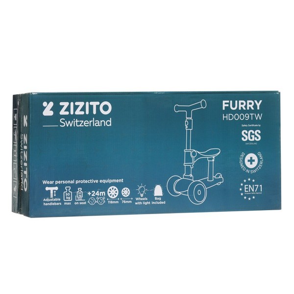 Продукт Zizito FURRY - Сгъваема детска тротинетка 2-в-1 - 0 - BG Hlapeta