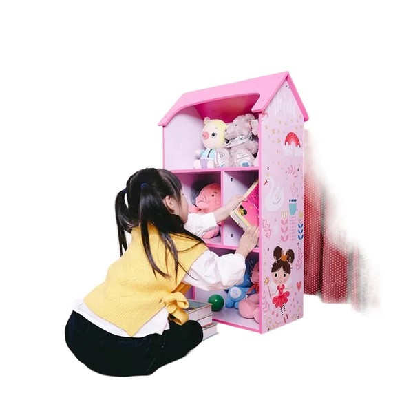 Продукт Детска Дървена Етажерка за Съхранение на Играчки и Книжки - Къщичка DREAMS - 0 - BG Hlapeta