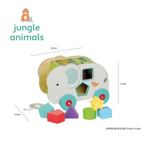Продукт Orange Tree Toys Jungle Animals Слонче - Сортер за дърпане - 0 - BG Hlapeta