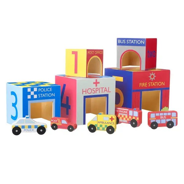 Продукт Orange Tree Toys Emergency Services - Кубчета за подраждане с колички - 0 - BG Hlapeta