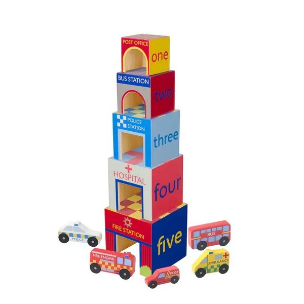 Продукт Orange Tree Toys Emergency Services - Кубчета за подраждане с колички - 0 - BG Hlapeta