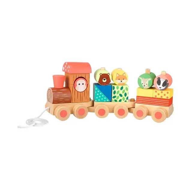 Продукт Orange Tree Toys Woodland Animals - Дървено влакче за дърпане, сортер - 0 - BG Hlapeta