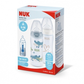 Nuk First Choice+ TWIN - СЕТ Шише РР Temperature Control 300 мл. 6-18мес. - 2 бр.