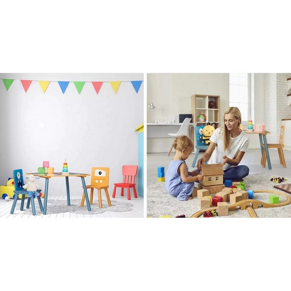 Продукт Ginger home GHOSTS - Детска Дървена Маса с 2 Столчета, Комплект - за Игра, Рисуване, Хранене - 0 - BG Hlapeta