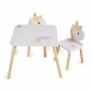 Продукт Moni Unicorn - Дървен сет маса с два стола - 3 - BG Hlapeta
