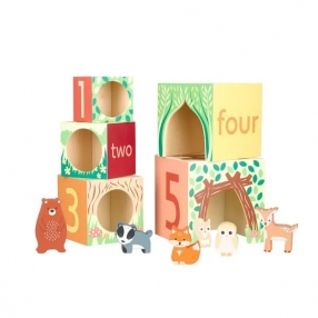 Orange tree toys Woodland Animals - Дървени Кубчета за подреждане