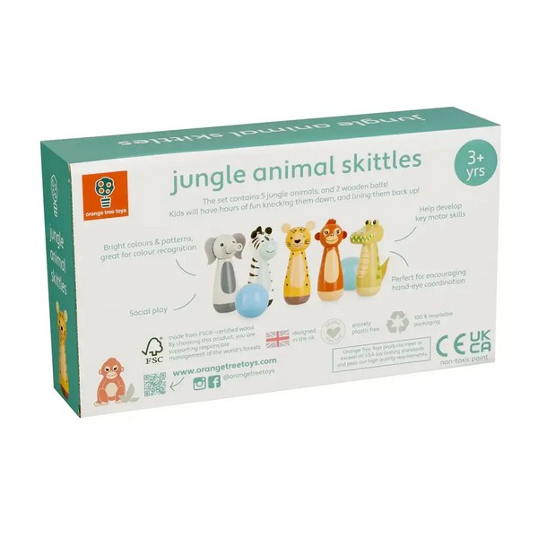 Продукт Orange tree toys Jungle Animals - Дървен Боулинг със 7 части - 0 - BG Hlapeta