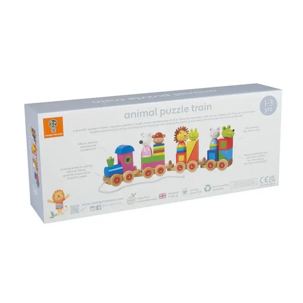 Продукт Orange tree toys Animals - Голям дървен влак, пъзел и сортер - 0 - BG Hlapeta