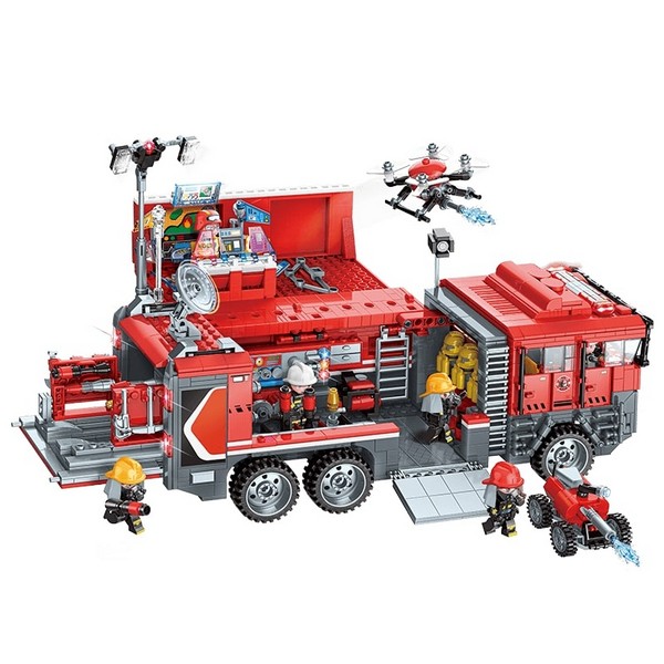 Продукт Qman MineCity Пожарна команда за спешна помощ - Конструктор, 1431 части - 0 - BG Hlapeta