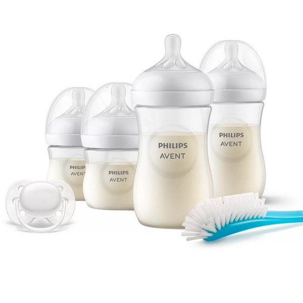 Продукт Philips AVENT Natural Response Ultra Soft - Комплект за новородено с 4 шишета за хранене с биберони без протичане, залъгалка и четка за почистване - 0 - BG Hlapeta