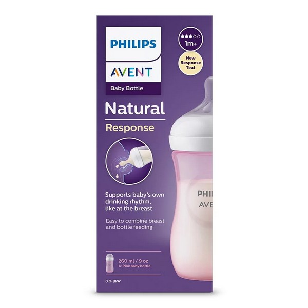 Продукт Philips AVENT Natural Response - Шише за хранене 260 мл с биберон без протичане Поток 3, 1м+ - 0 - BG Hlapeta