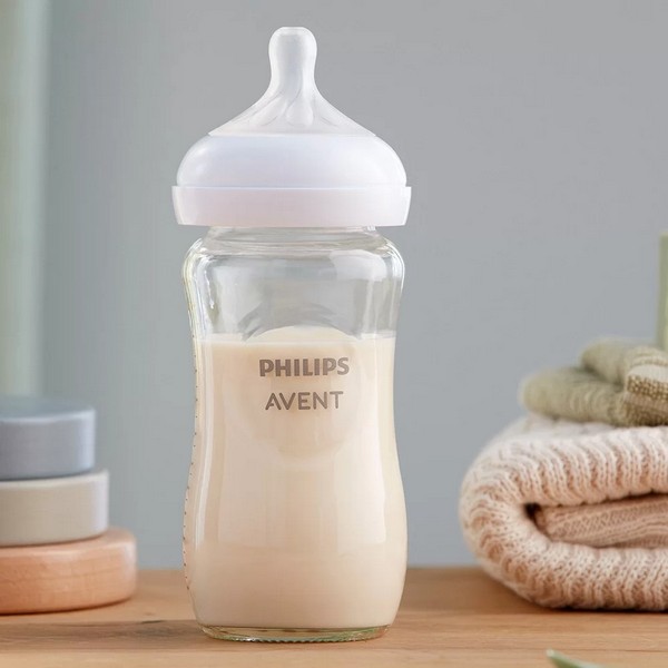 Продукт Philips AVENT Natural Response - Стъклено шише за хранене 240 мл с биберон без протичане Поток 3, 1м+ - 0 - BG Hlapeta