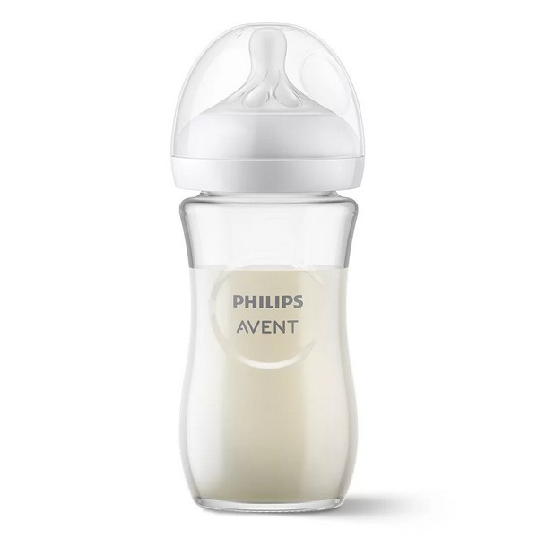 Продукт Philips AVENT Natural Response - Стъклено шише за хранене 240 мл с биберон без протичане Поток 3, 1м+ - 0 - BG Hlapeta